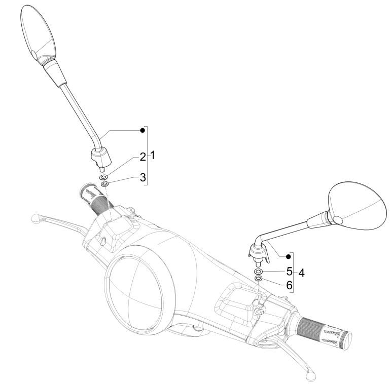 Rearview Mirrors Vespa Primavera 125 4T 3V IE ABS