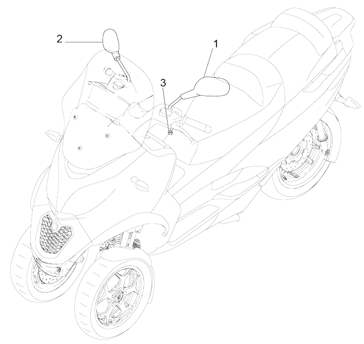 Rearview mirror/S Piaggio MP3 350 Maxi sport E4 ABS 2018-2020 (EMEA)