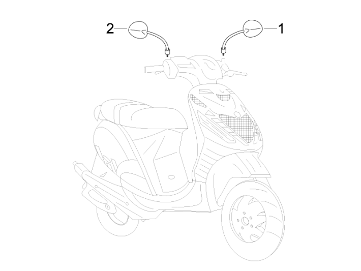 Rearview Mirrors Piaggio Zip 50 SP 2006-2013
