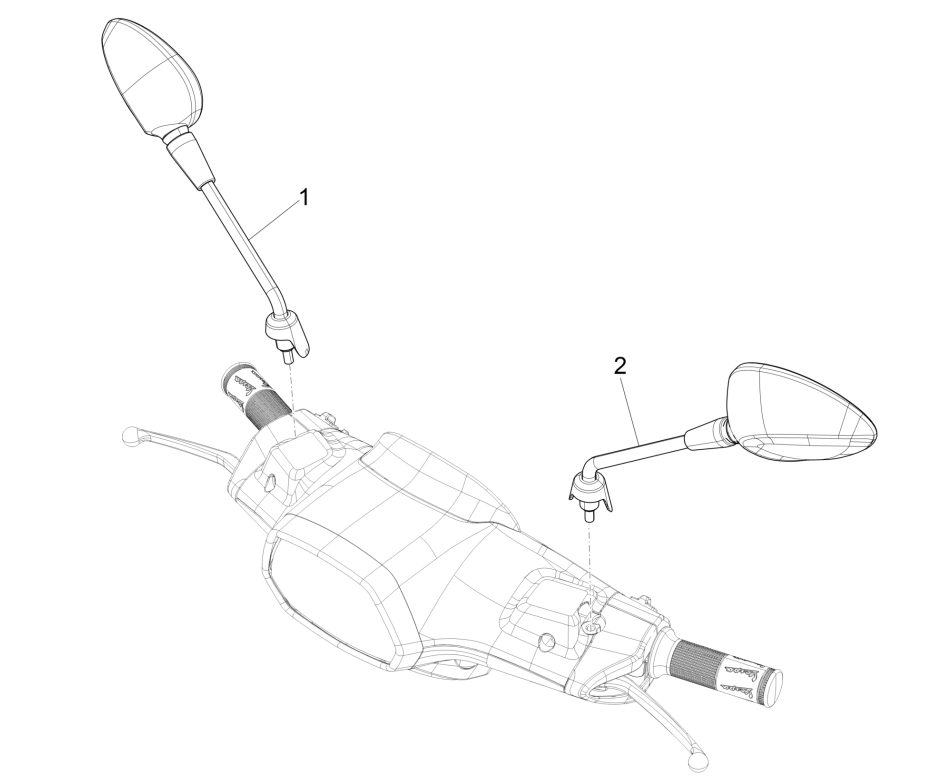 Vespa Sprint 4-stroke 3-valve mirrors (euro5 injection IGET)