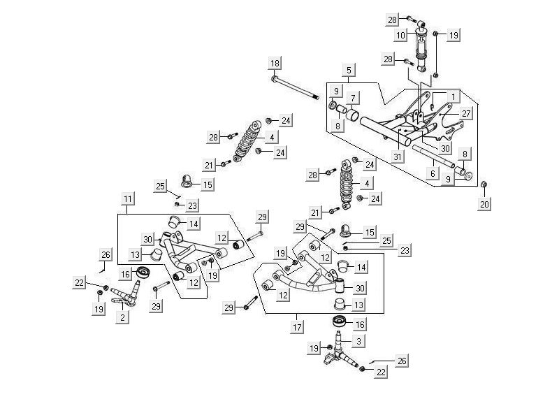 Rear Fork Kymco Maxxer 90 Black