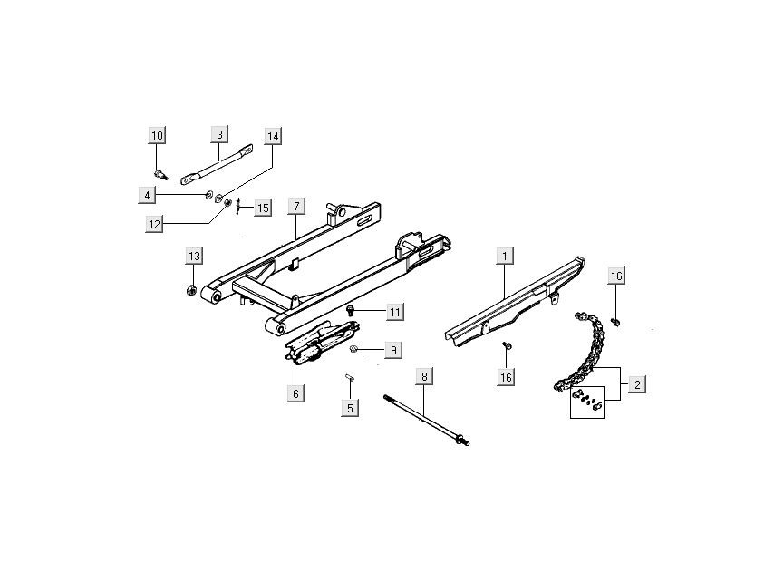 Rear Fork - Chain Kymco Nexxon 4-stroke dark grey