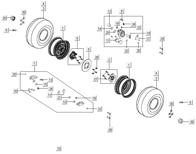 Rear wheel Kymco MXU 500