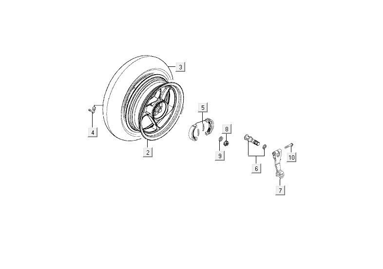 Rear wheel - Brake shoes Kymco Agility Fat 12