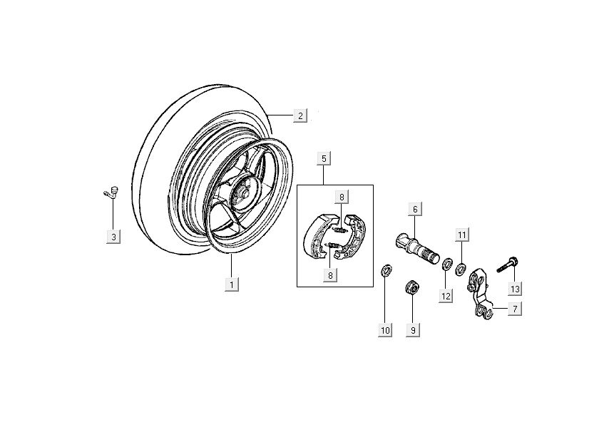 rear wheel brake Kymco Grand Dink 2-stroke Silver