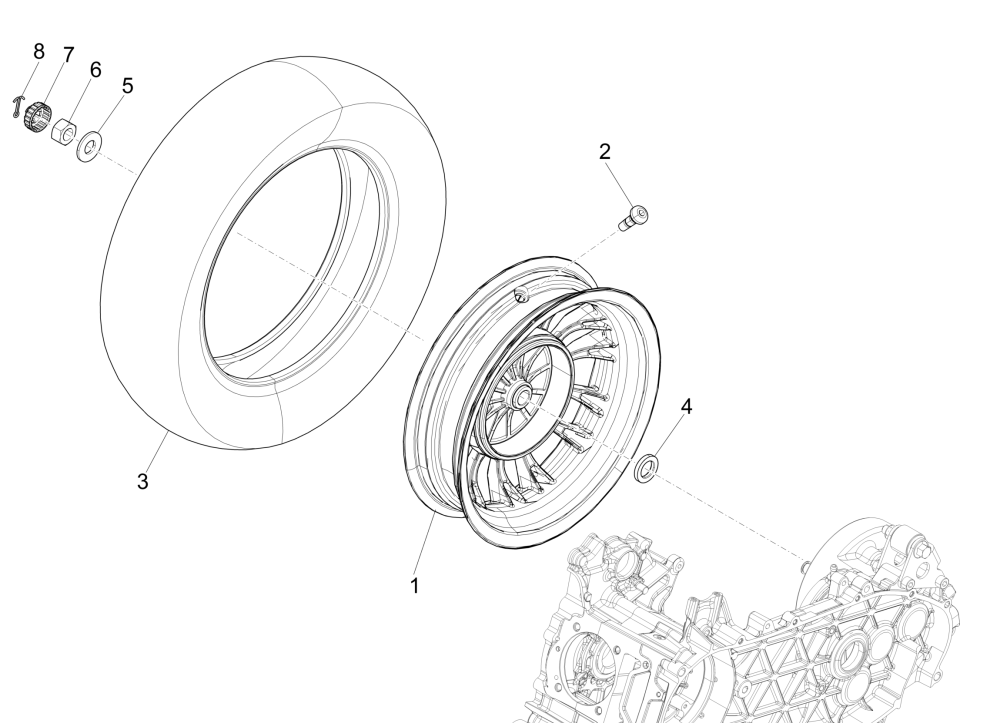 Vespa Sprint 150 3V IE ABS Euro 3 2015 rear wheel