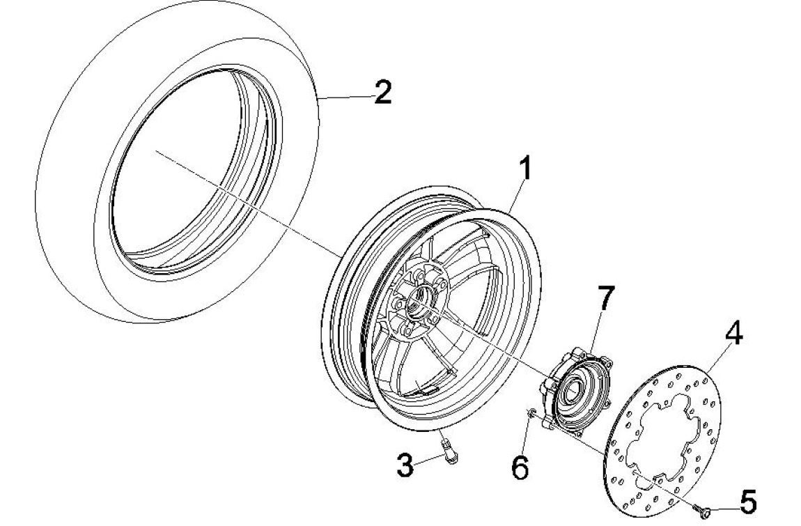 Rear Wheel Vespa GTV 250 4T 4V IE