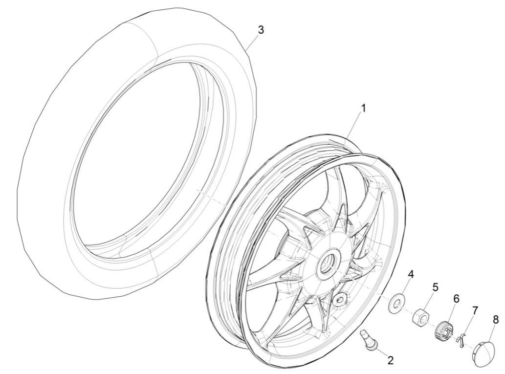 Piaggio Liberty 125 4-stroke 3V IE ABS rear wheel (IGET Euro 5)