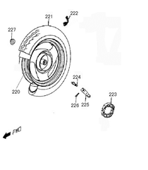Rear wheel - Brake shoes AGM New Flash 50 4T AC black