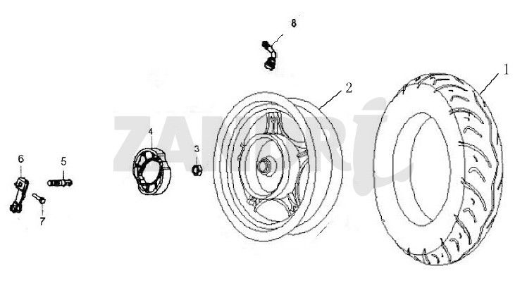 Rear wheel BTC Grande Retro GT1 black cream