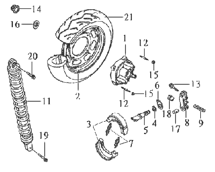 Rear wheel Sym DD50 blue
