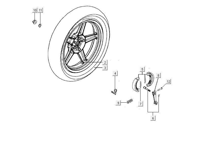 Rear wheel Kymco City 16' 4-stroke dark grey