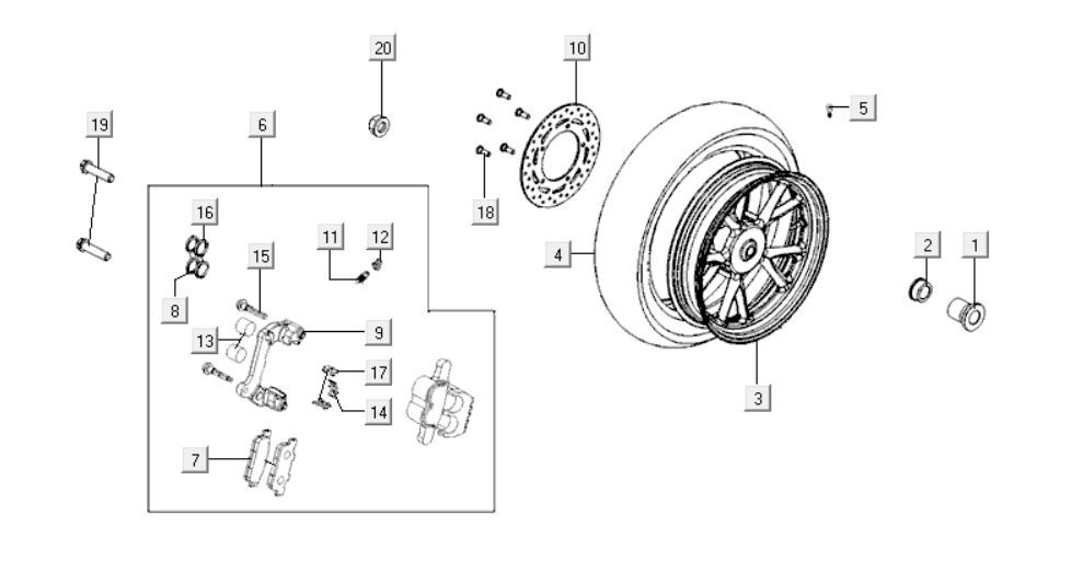 Rear wheel Kymco Gti 300i