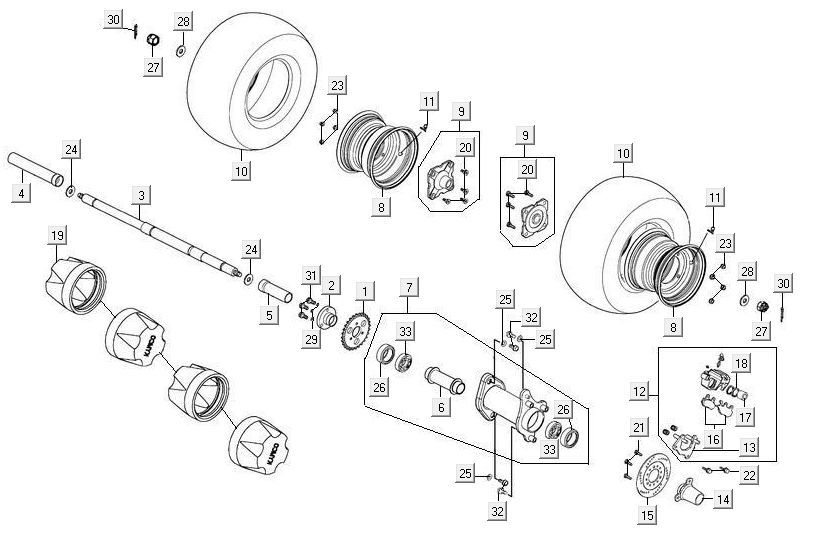 Rear Wheel Kymco Maxxer 90 Black