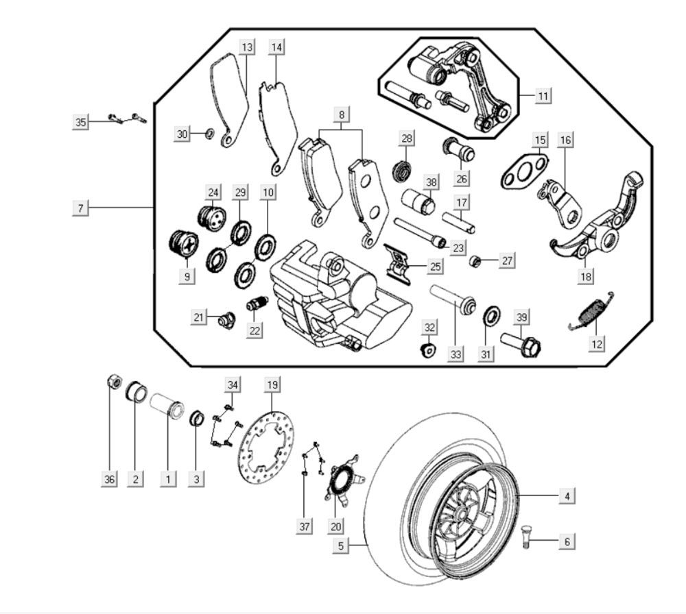 Rear wheel Kymco Myroad 700i