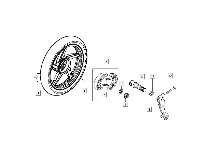 Rear wheel Kymco People 2-stroke red