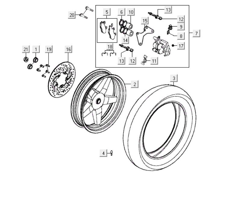 Rear wheel Kymco People S 300i