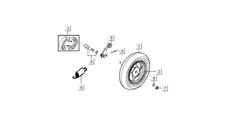 Rear wheel Kymco VP50i injection euro 4 oak metallic