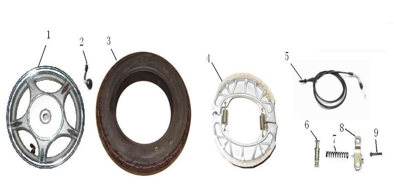 Rear wheel Lintex HT50QT-39 4-stroke