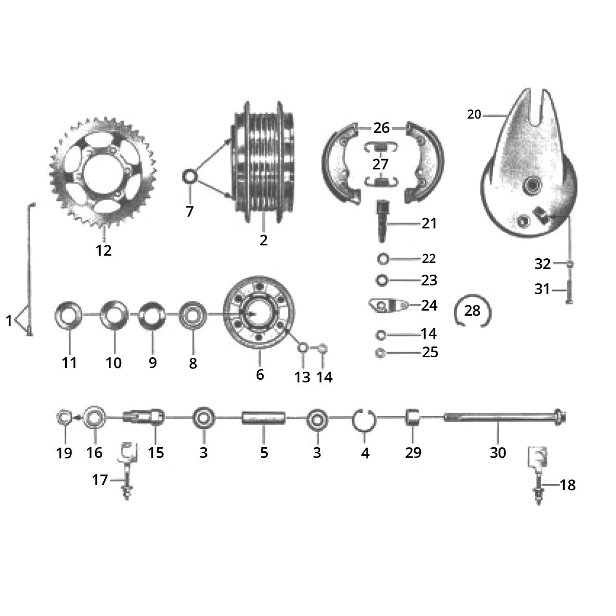 Zundapp GTS 50 517-40L5 rear wheel hub