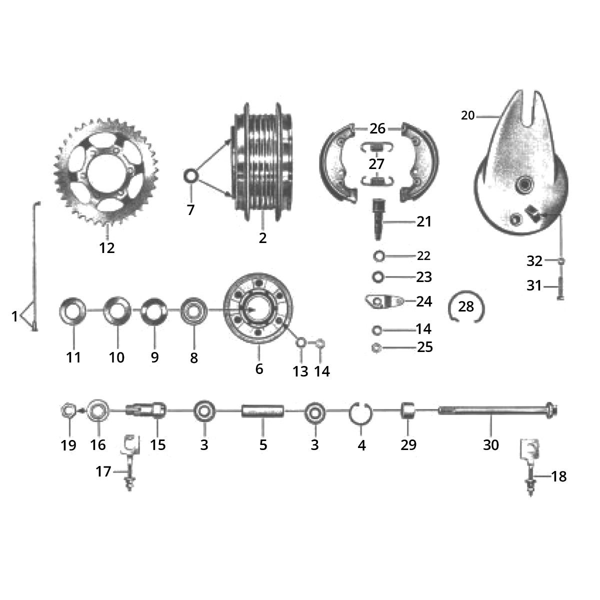 Zundapp GTS 50 517-39L0 rear wheel hub