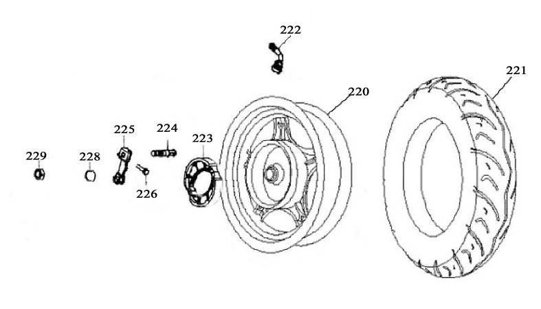 Rear wheel - Brake shoes Neco Borsalino Oro 50 4T AC matte black