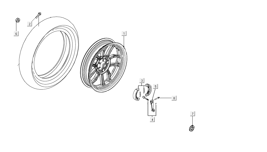 Rear Wheel Kymco People S 50i E4 Matt Brown
