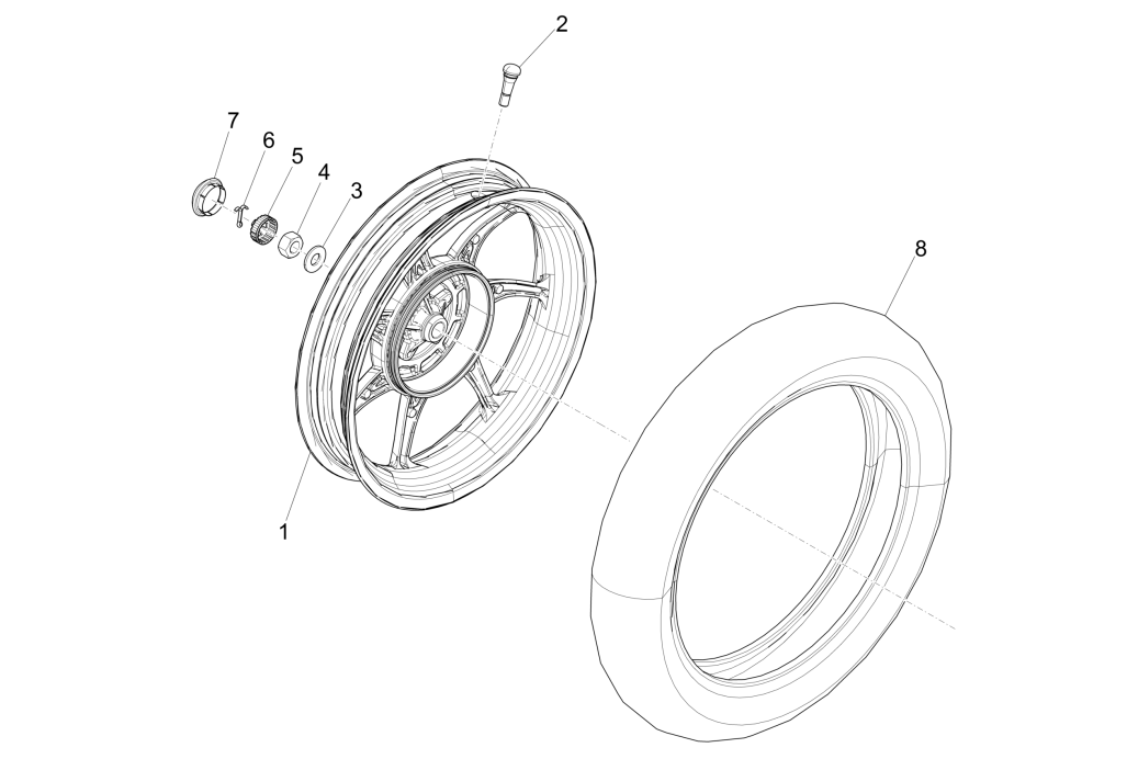 Rear wheel Piaggio Liberty 50 4-stroke (IGET Euro 4)