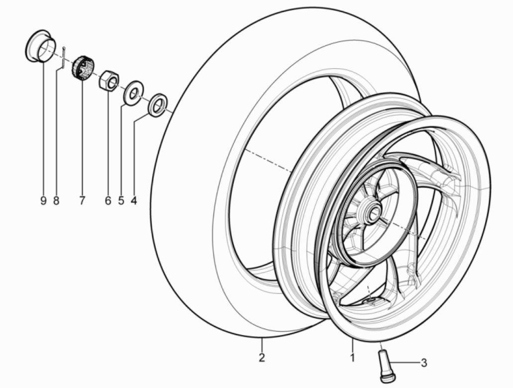 Piaggio Typhoon 50 2-stroke Euro 3 2011 rear wheel