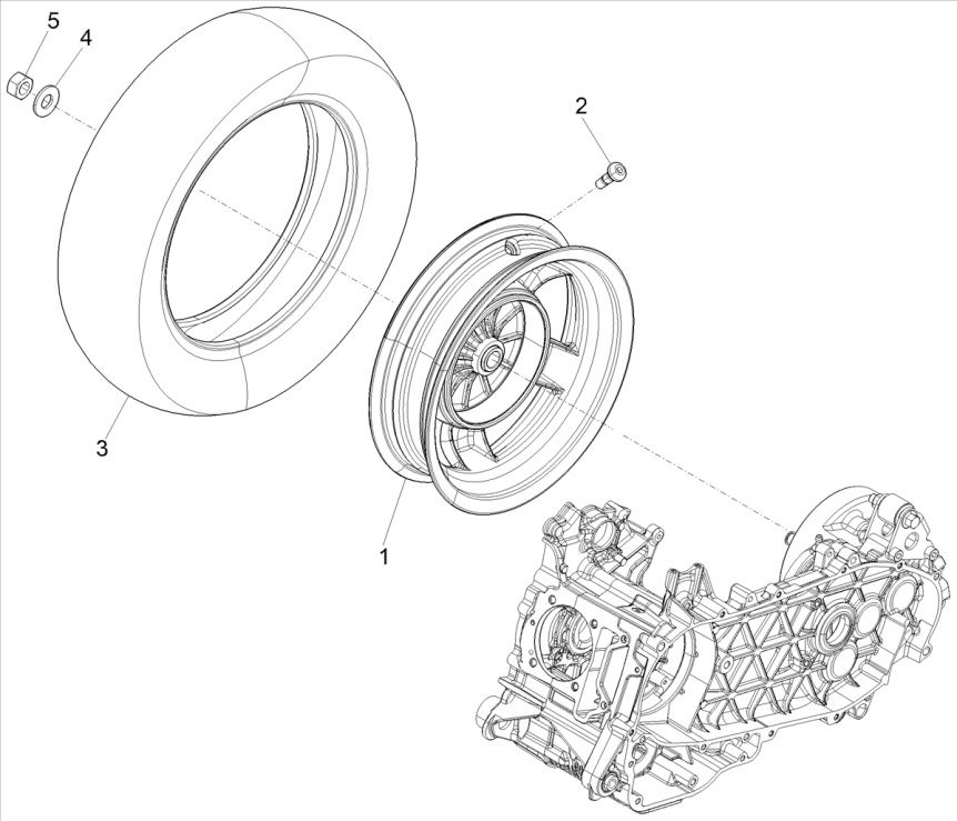 Vespa Primavera 4-stroke 3V rear wheel (euro5 injection IGET)