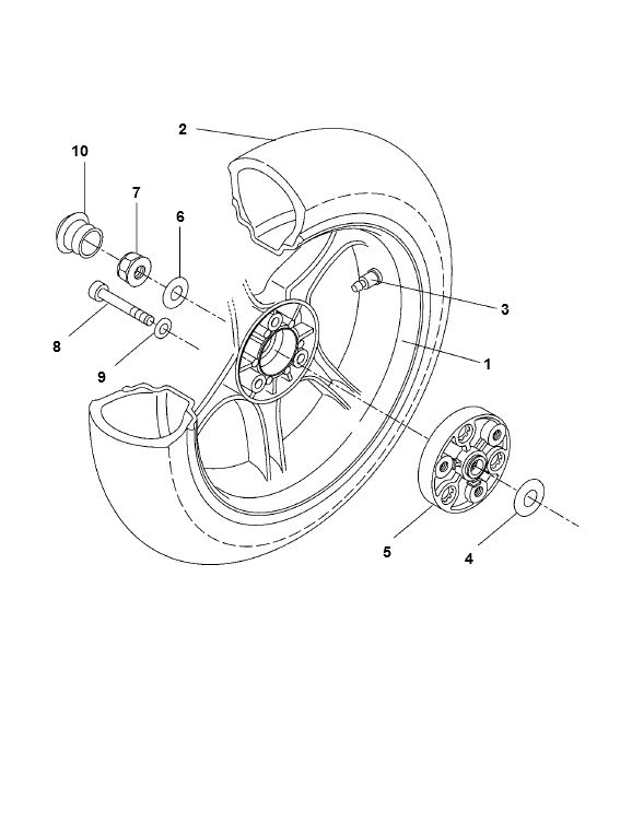 Yamaha Aerox 2-stroke rear wheel