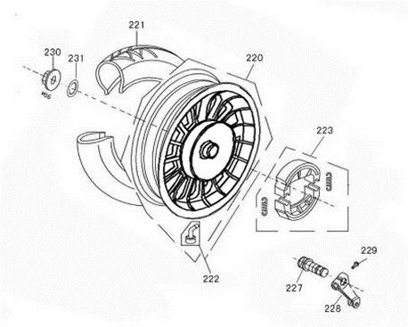 Rear wheel - Brake shoes Znen Elegance 50 4T AC brown