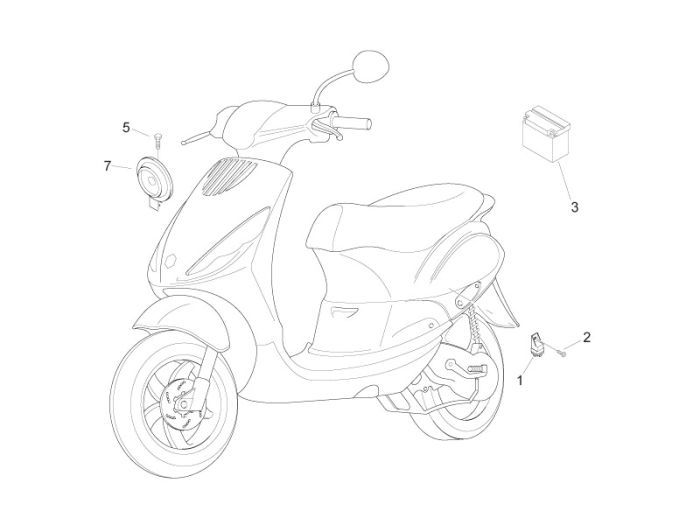 Battery Piaggio Zip 2000 2-stroke AC