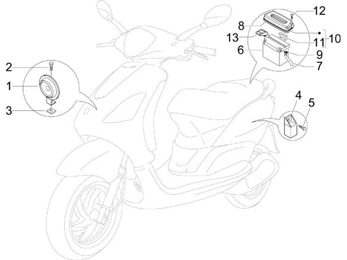 Battery Piaggio Fly 2-stroke