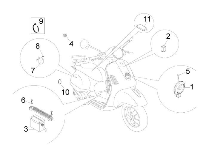 Electric parts Vespa Lxv 2-stroke