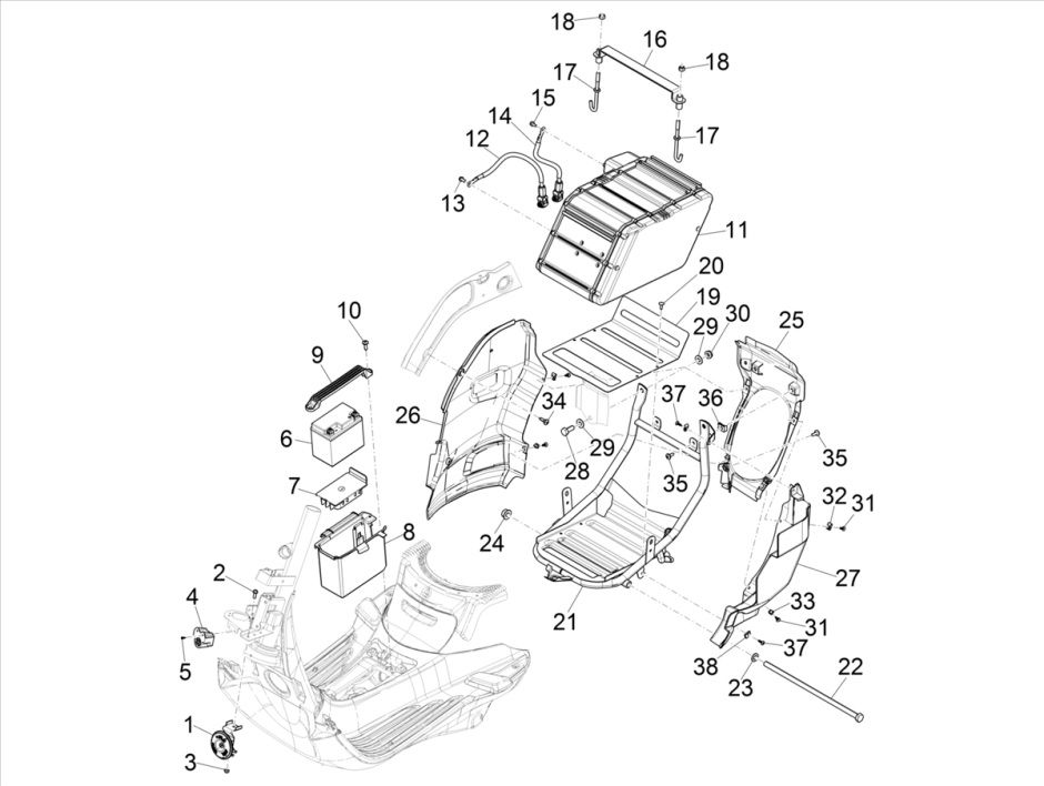 Remote switches - Battery - Claxon Vespa Elettrica 2018-2019