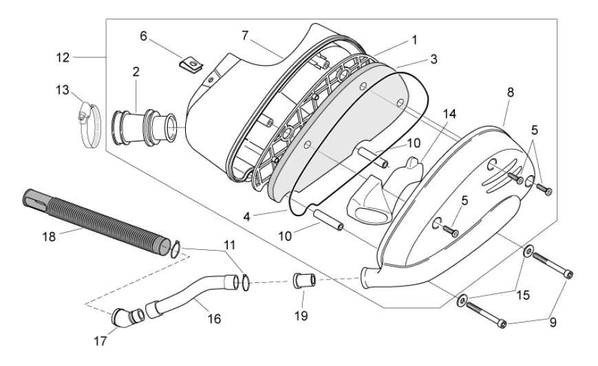 Airbox II Aprilia SR 50 H2O ie+carb 2004-2009