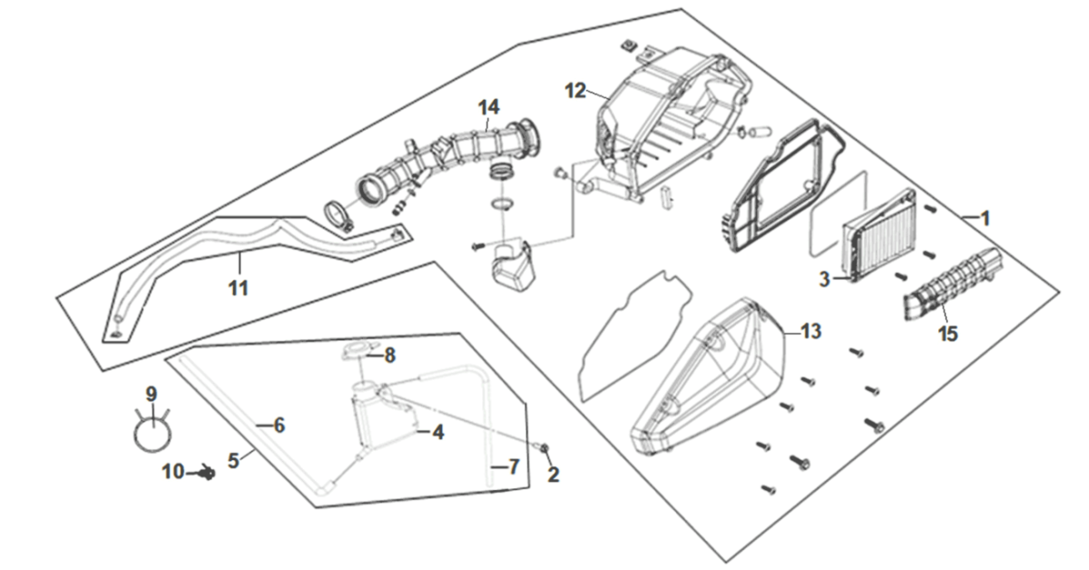 Air cleaner Sym ADX 125i ABS+ TCS E5 2023