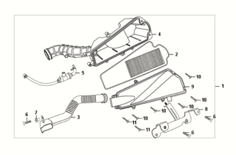 Air cleaner Sym Fiddle III 50 E3