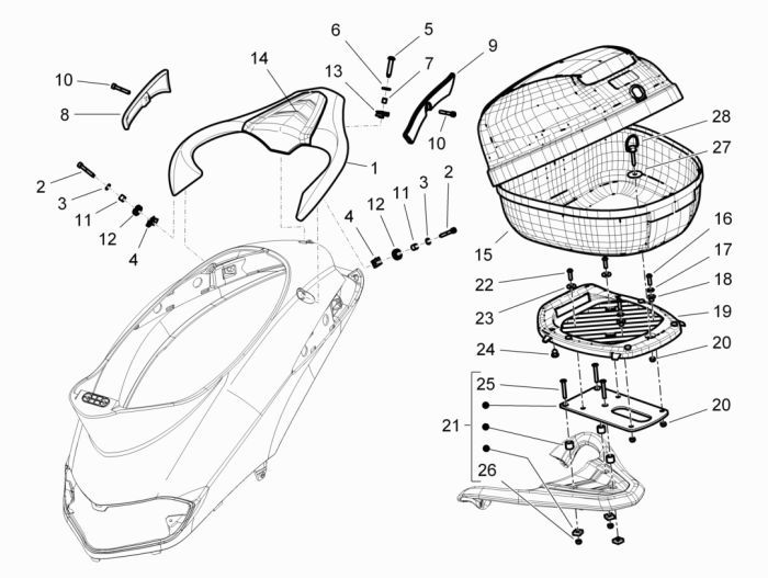 Luggage Carrier Piaggio Liberty 4-stroke