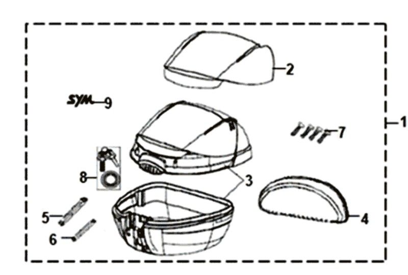 Luggage carrier Sym Symphony ST euro4 (WH-006) white