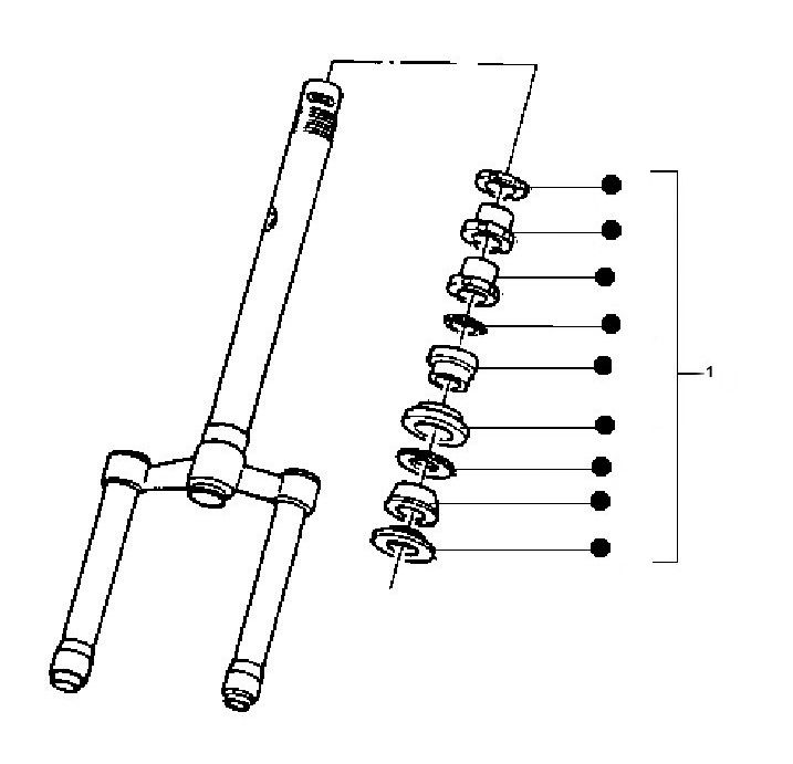 Handlebar-head bearing set Piaggio Typhoon 98-2005 2-stroke