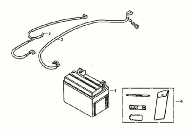Battery - tool box Sym Mio 50I E5
