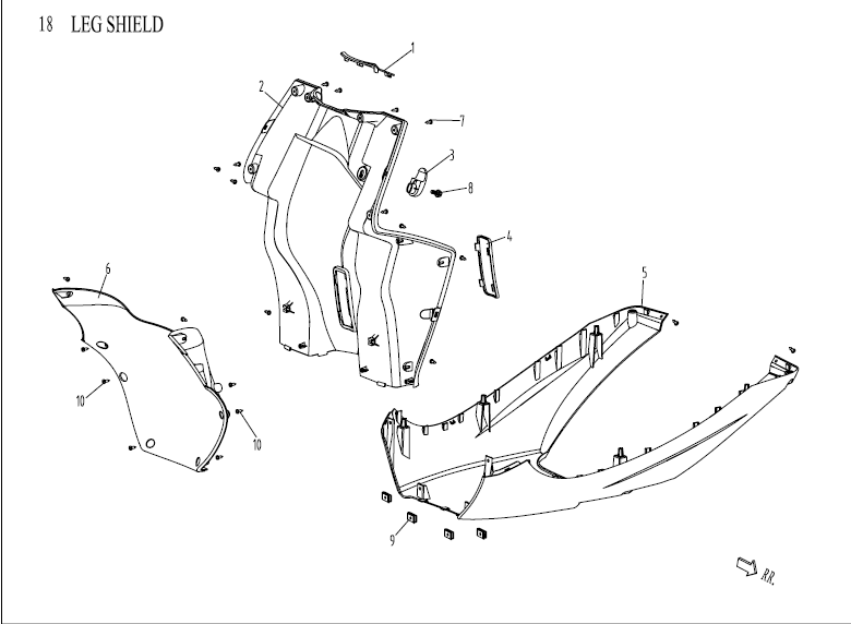 Leg Shield - Lower fairing China Venom white