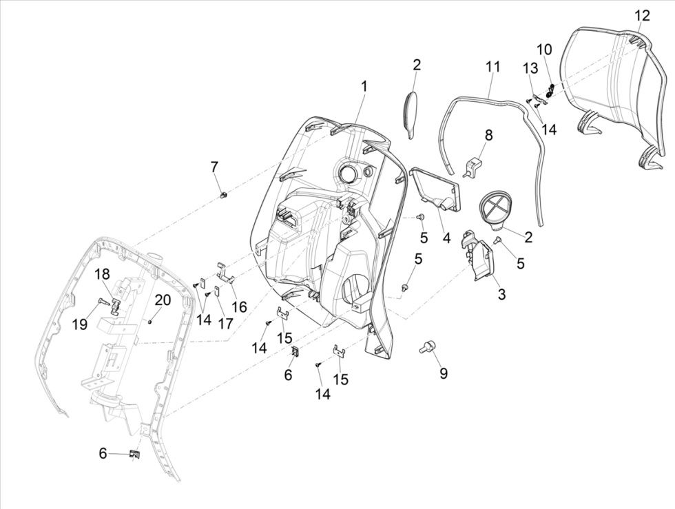 Vespa Primavera 4-stroke 3V leg shield (euro5 injection IGET)