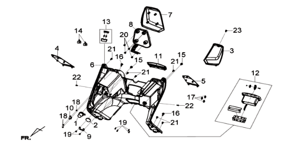 Sym Joymax 300I ABS E3 2014-2016 front plate cover