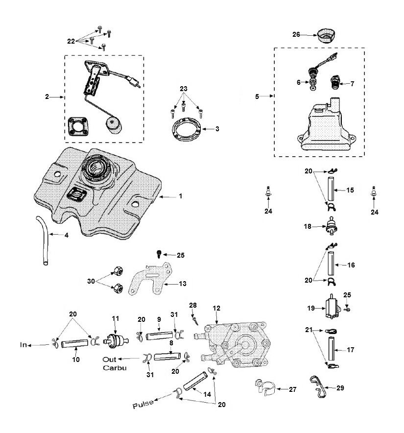 Fuel Tank - Oil Tank 2 Peugeot Speedfight 3 AC 2-Stroke