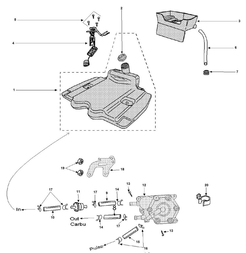 Fuel Tank - Oil Tank 2 Peugeot Vivacity 3 2-Stroke