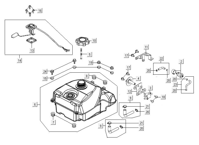 Fuel tank Kymco MXU 300R