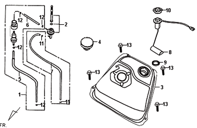 Fuel tank - Fuel float Sym Fiddle II (BK-7C) iron grey